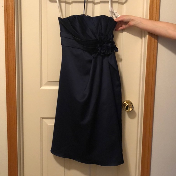 Alexia Strapless Navy Bridesmaid Dress - Picture 2 of 4
